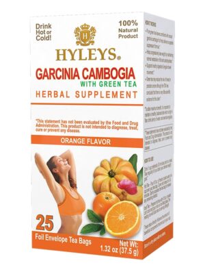 Frente del envase HYLEYS te garcinia cambogia naranja