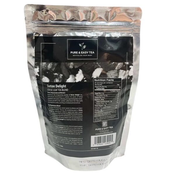 envase té detox Pure And Easy Tea 100 gramos paquetería