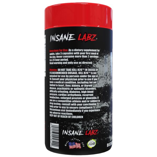 Kill H2O Insane Labz cápsulas diurético con extracto natural