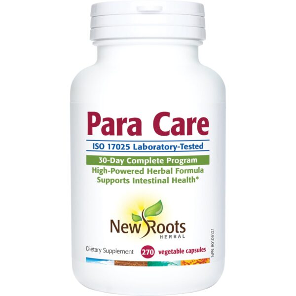 Envase de Para Care New Roots Herbal para salud intestinal