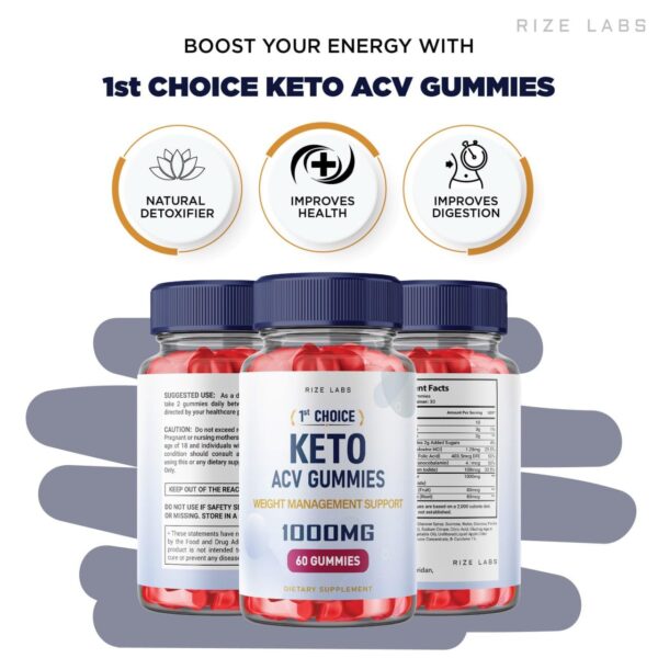 suplemento 1st Choice Keto ACV gomitas quemador grasa abdominal