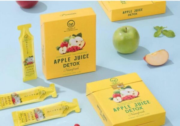 Paquete jugo detox manzana Rubiss azafrán 15 unidades detalle