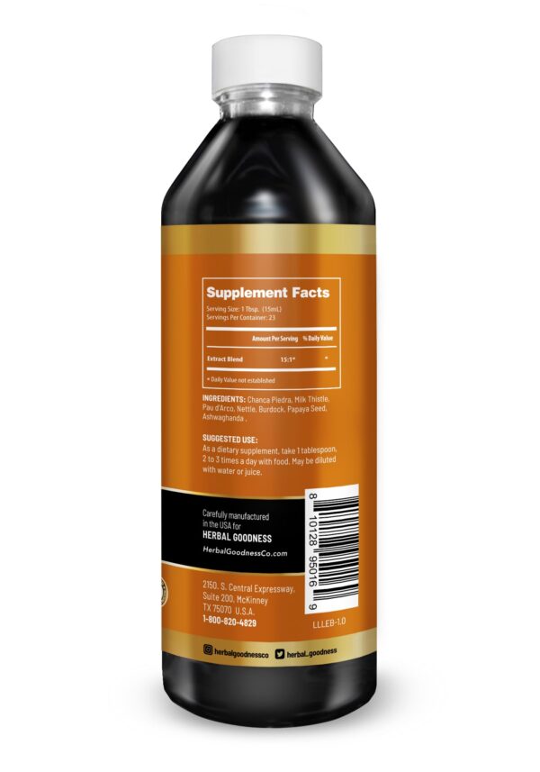 Botella suplemento apoyo natural al hígado Herbal Goodness