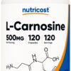 Imagen frontal de Nutricost L-Carnosina 500 mg