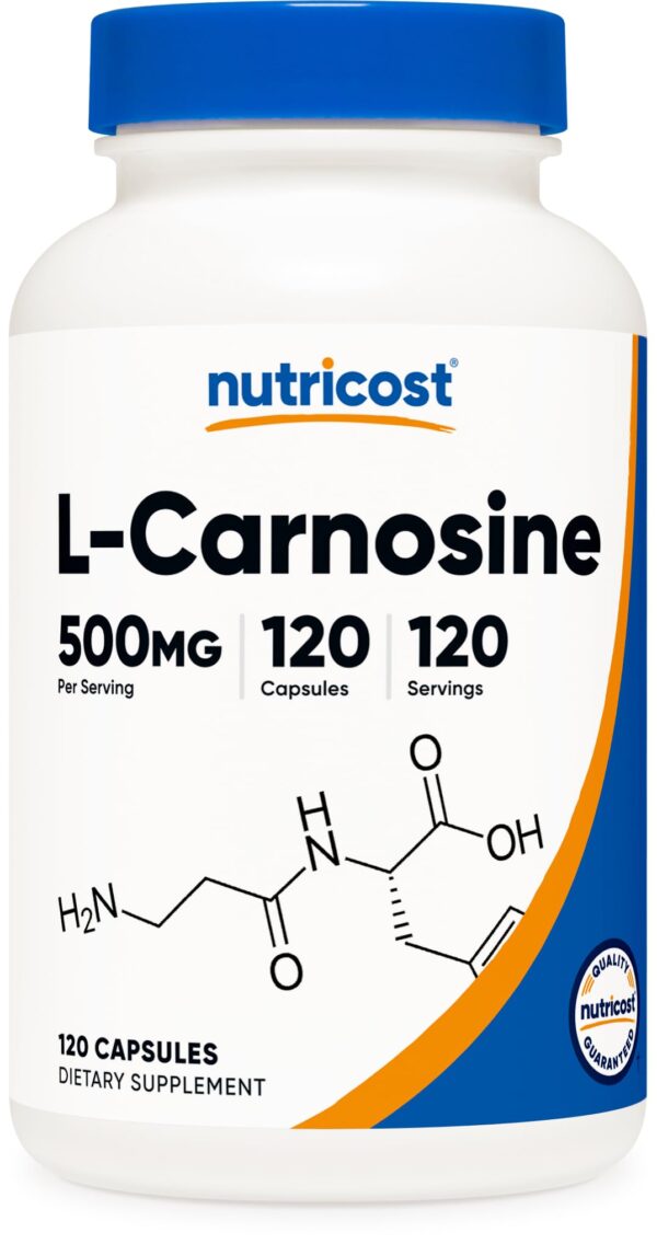 Imagen frontal de Nutricost L-Carnosina 500 mg