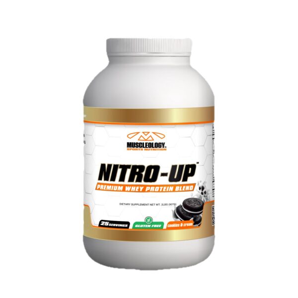 MUSCLEOLOGY Nitro-Up proteína suero hidrolizada 2 libras crema