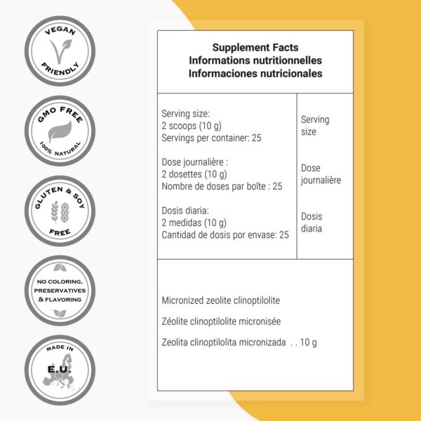 Paquete de 250g Supersmart zeolita clinoptilolita