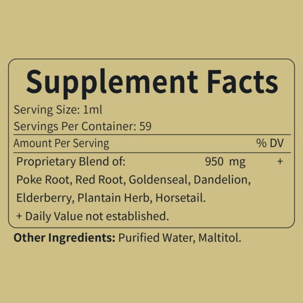 Extracto líquido raíz de Poke y hierbas para salud linfática