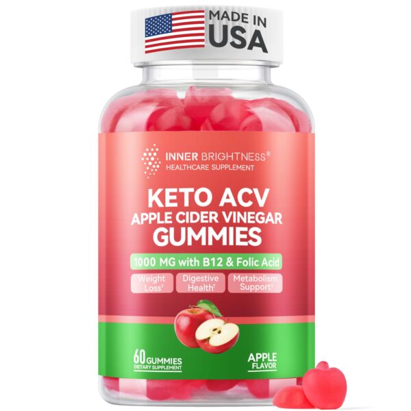 Gomitas Keto ACV con sabor a manzana en frasco
