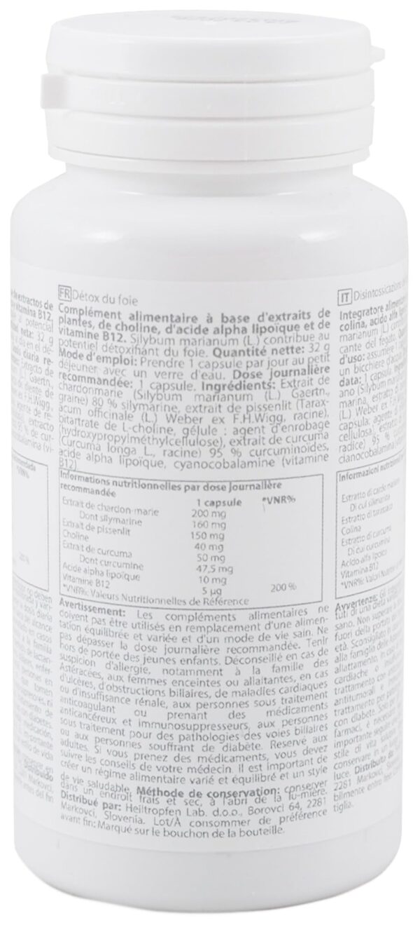 Envase cápsulas para desintoxicación hepática Heiltropfen