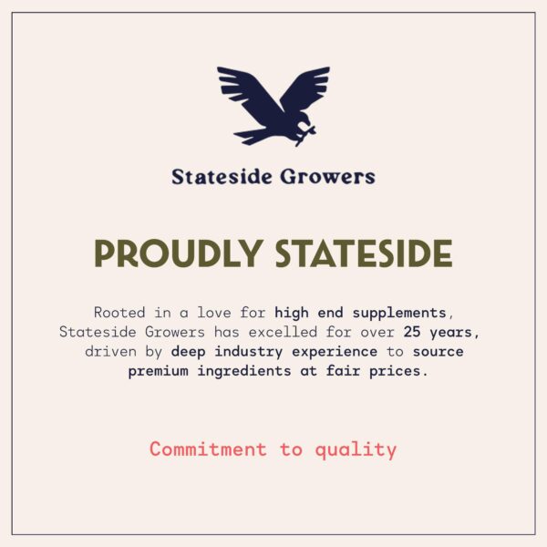 Polvo orgánico pasto de trigo Stateside Growers en mesa madera