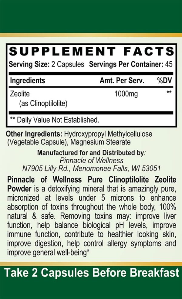 Cápsulas-de-suplemento-Pinnacle-of-Wellness-zeolita-clinoptilolita