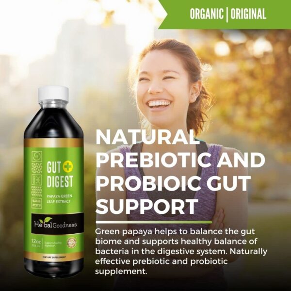 Herbal Goodness Gut Digest botella para apoyo digestivo y desintoxicación