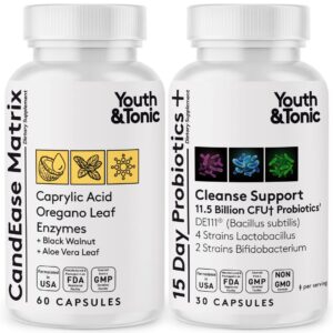 Frasco Youth & Tonic suplemento salud intestinal 90 cápsulas