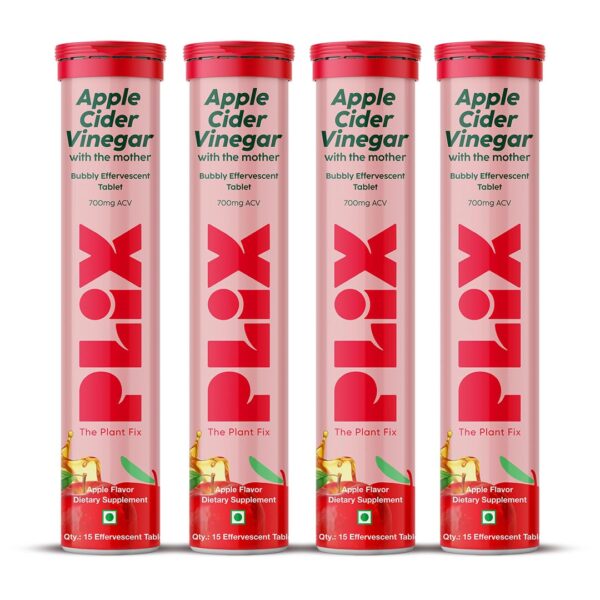 Tabletas efervescentes de vinagre de sidra de manzana PLIX paquete rojo
