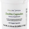 Frasco de cápsulas de zeolita clinoptilolita Heiltropfen 240 unidades