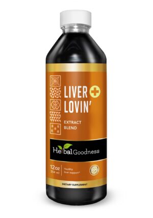 Botella de suplemento herbal para hígado Herbal Goodness 12oz