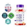 Turbo Ripped Keto ACV Gummies en envase frontal color negro