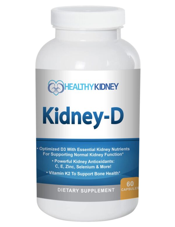 Suplemento renal natural con vitamina D3 y 7 nutrientes clave