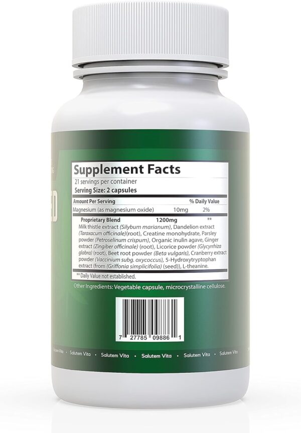 Cápsulas naturales para detox Salutem Vita caja frontal