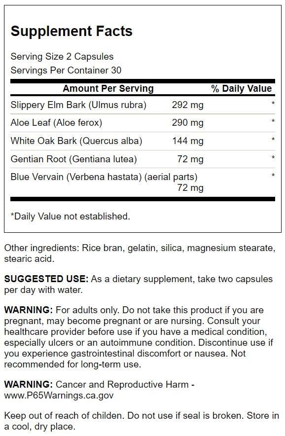 Cápsulas herbales Swanson para salud digestiva y soporte colon