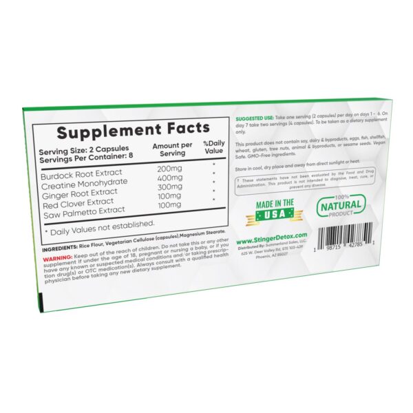 Cápsulas Stinger Detox para limpieza total de toxinas