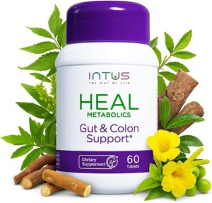 Intus Heal suplemento digestivo – etiqueta frontal Intus Heal suplemento digestivo – etiqueta frontal