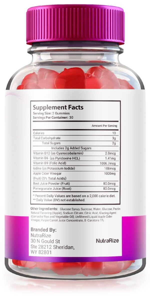 Vista frontal del frasco NutraRize Ripped Results Keto gomitas