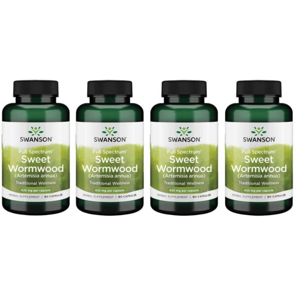 Swanson Sweet Wormwood suplemento digestivo 90 cápsulas paquete 4