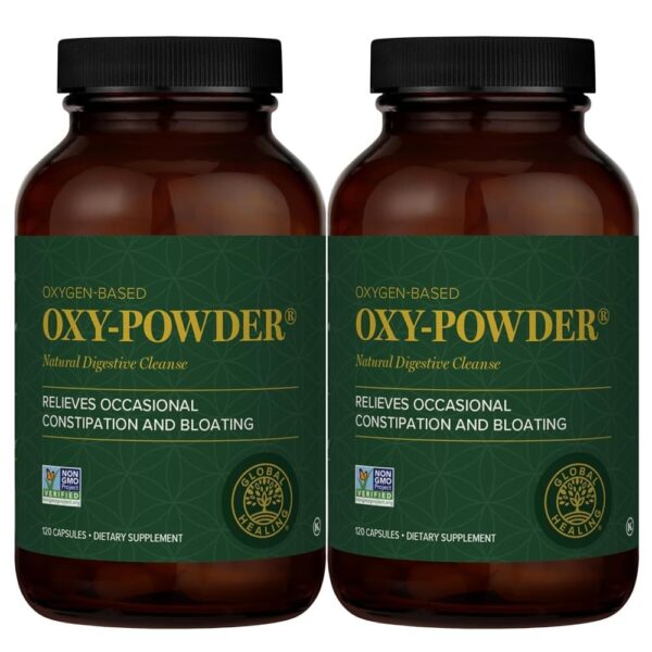 Global Healing Center Oxy-Powder paquete doble 240 cápsulas detox colon