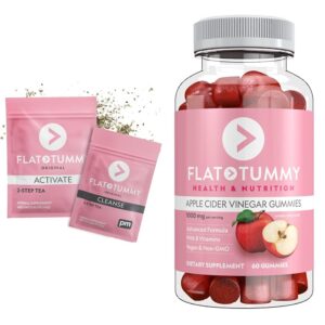 Paquete Flat Tummy té detox 2 pasos y gomitas vinagre manzana