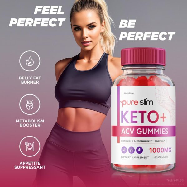 Frasco Pure Slim Keto ACV gomitas avance para pérdida peso