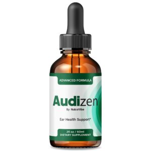 Botella de gotas Audizen para salud auditiva NutraVibe