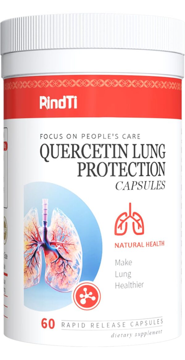 Botella de suplemento RindTi para detox pulmonar y limpieza respiratoria