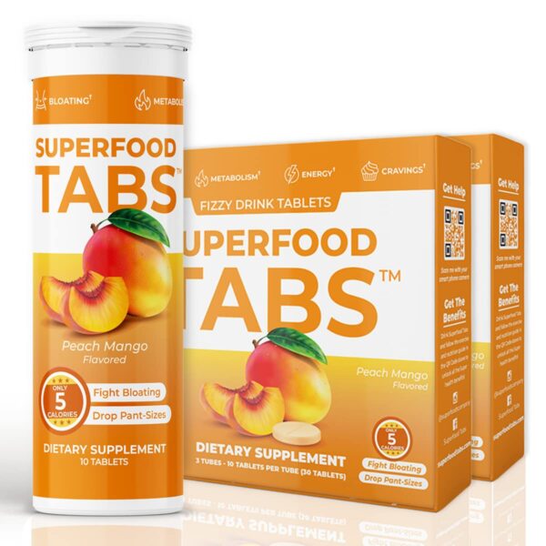 Paquete de Superfood Tabs sabor durazno mango