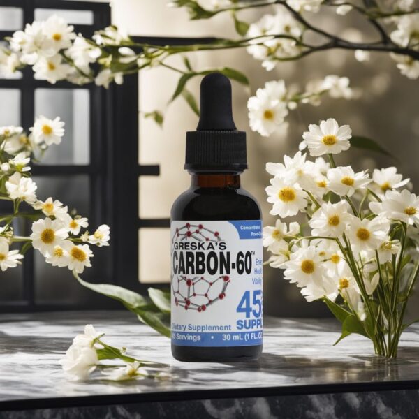 Frasco C60 Greska's vista lateral con etiqueta