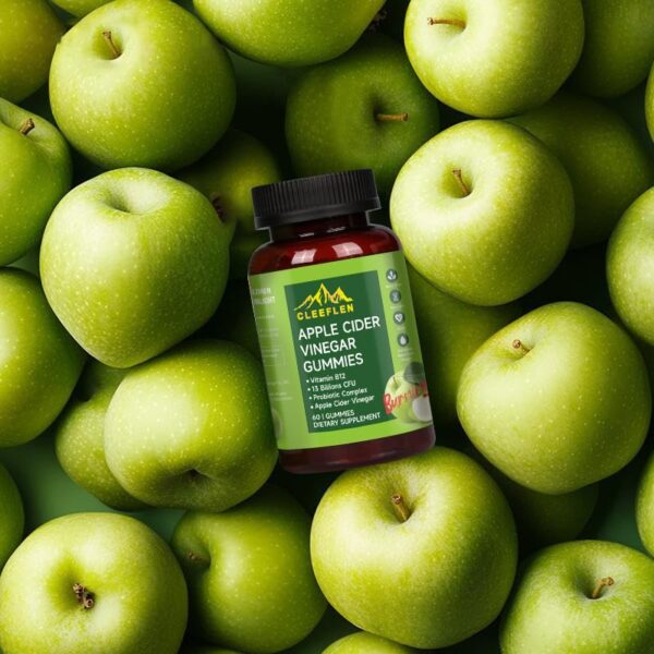 Gomitas de vinagre de manzana CLEEFLEN textura y color