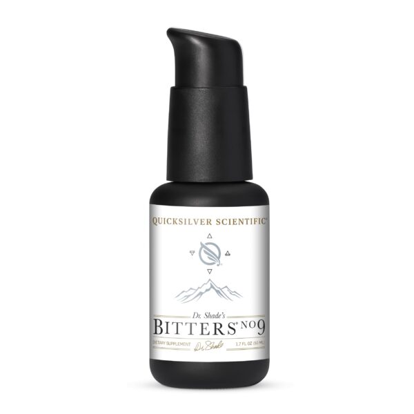 Botella de Dr. Shade's Bitters No. 9 Quicksilver apoyo digestivo