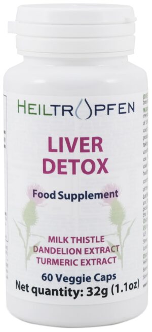 Frasco Heiltropfen cápsulas vegetarianas detox hígado