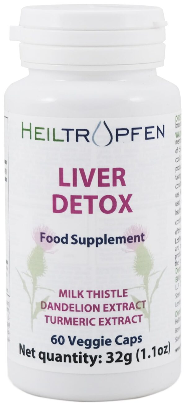 Frasco Heiltropfen cápsulas vegetarianas detox hígado