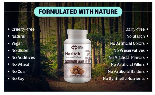 Frasco suplemento vegano Haritaki W4O 300 tabletas