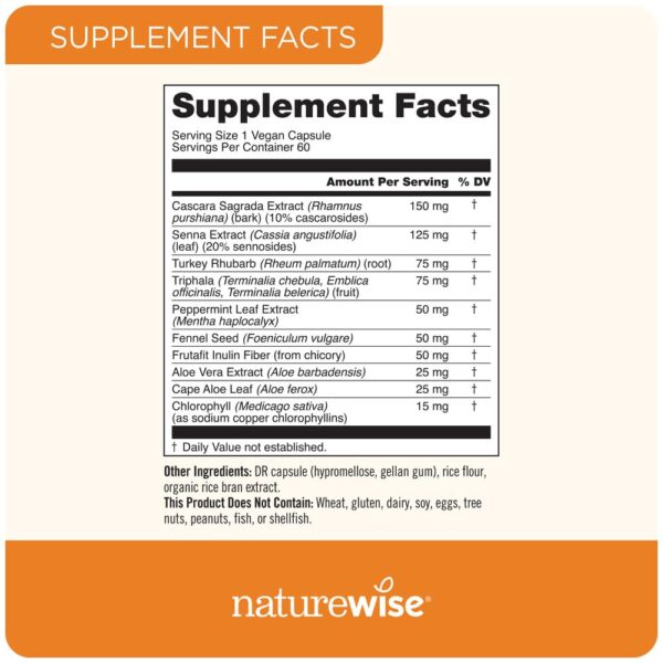 Cápsulas vegetales Naturewise limpieza colon total