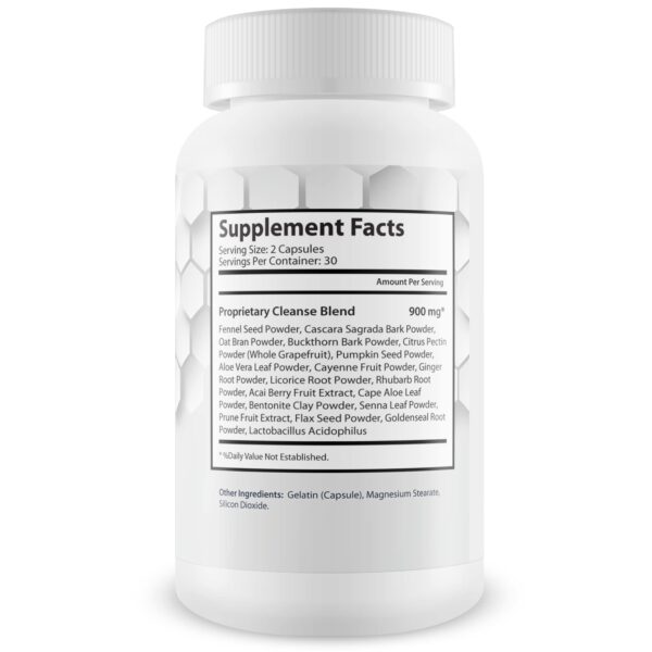 Etiqueta frontal de Pro Carbo Fix suplemento natural para detox y colon