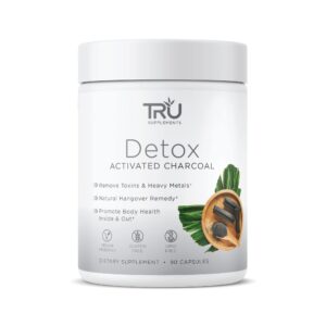 envase tru supplements detox carbón activado vegano