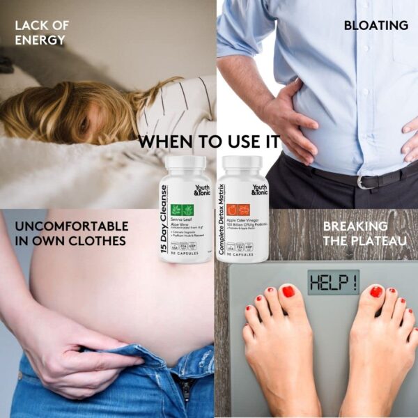 Pastillas Youth & Tonic Detox para control de peso y limpieza