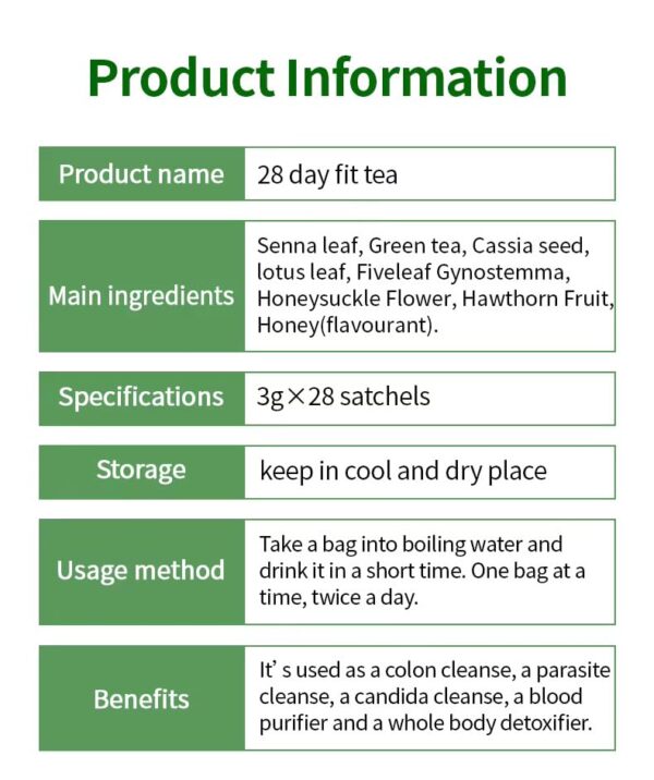 SlimFit Tea detalle de empaque