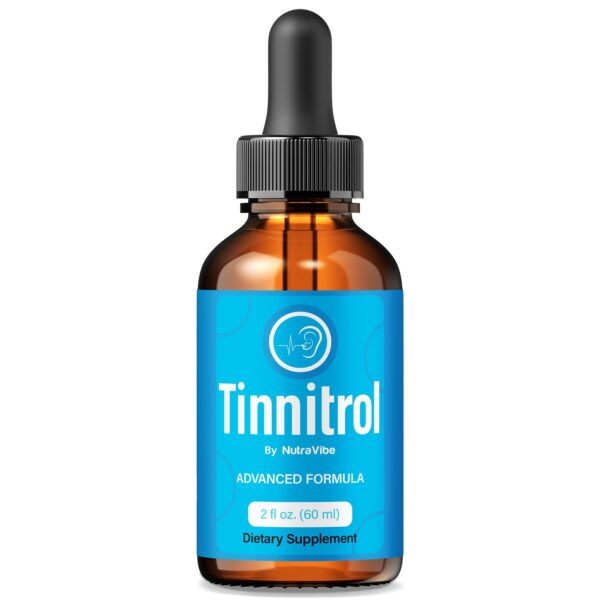 Frasco de gotas NutraVibe Tinnitrol para soporte auditivo