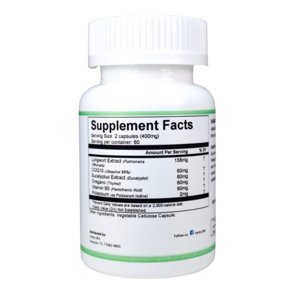 Suplemento Herbs SRA para pulmón y vías respiratorias saludables