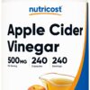Nutricost cápsulas vinagre sidra manzana 500mg 240 cápsulas vegetarianas