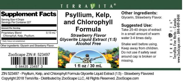 Extracto natural psyllium y kelp sabor fresa